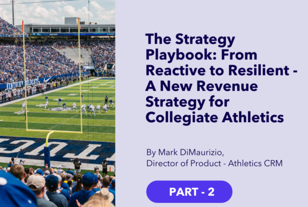 Football game at Kentucky stadium packed with fans; title overlay promotes new revenue strategy for college athletics.